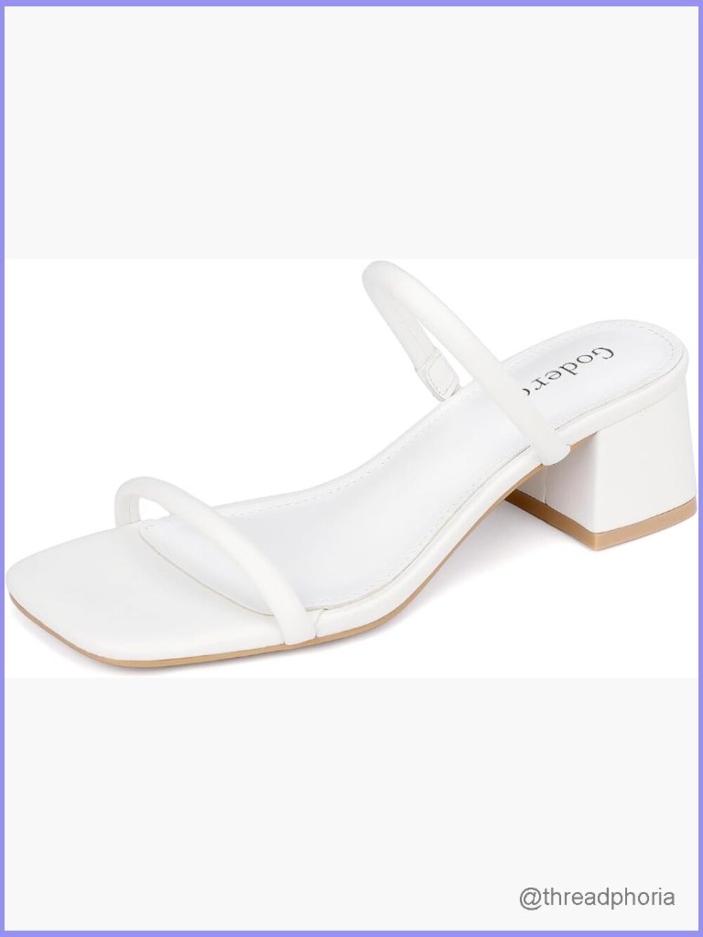 Chunky Block Low Heeled Sandals - Square Toe Slip On Mule